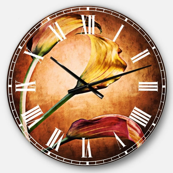 Designart 'Zantedeschia Aethiopica' Traditional Wall Clock