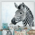 thumbnail image 1 of Designart "Zebra Color Pop In Black And Blue I" Animals Zebra Canvas Art Print, 1 of 1