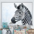 thumbnail image 1 of Designart "Zebra Color Pop In Black And Blue I" Animals Zebra Floater Framed Canvas Art Print, 1 of 5
