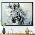 thumbnail image 1 of Designart "Zebra Color Pop In Black And Blue II" Animals Zebra Floater Framed Wall Art Prints, 1 of 1