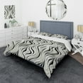 thumbnail image 1 of Designart "Zebra Elegance In Monochrome" White Abstract Bedding Covert Set - Modern & Contemporary Bed Set With 1 Sham, 1 of 5