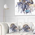 thumbnail image 1 of Designart Zebra Family Illustration Watercolor - Contemporary Animal Throw Pillow - 16x16, 1 of 5