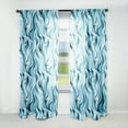 thumbnail image 1 of Designart "Zebra Rhythms In Blue" Abstract Curtain Panels, 1 of 6