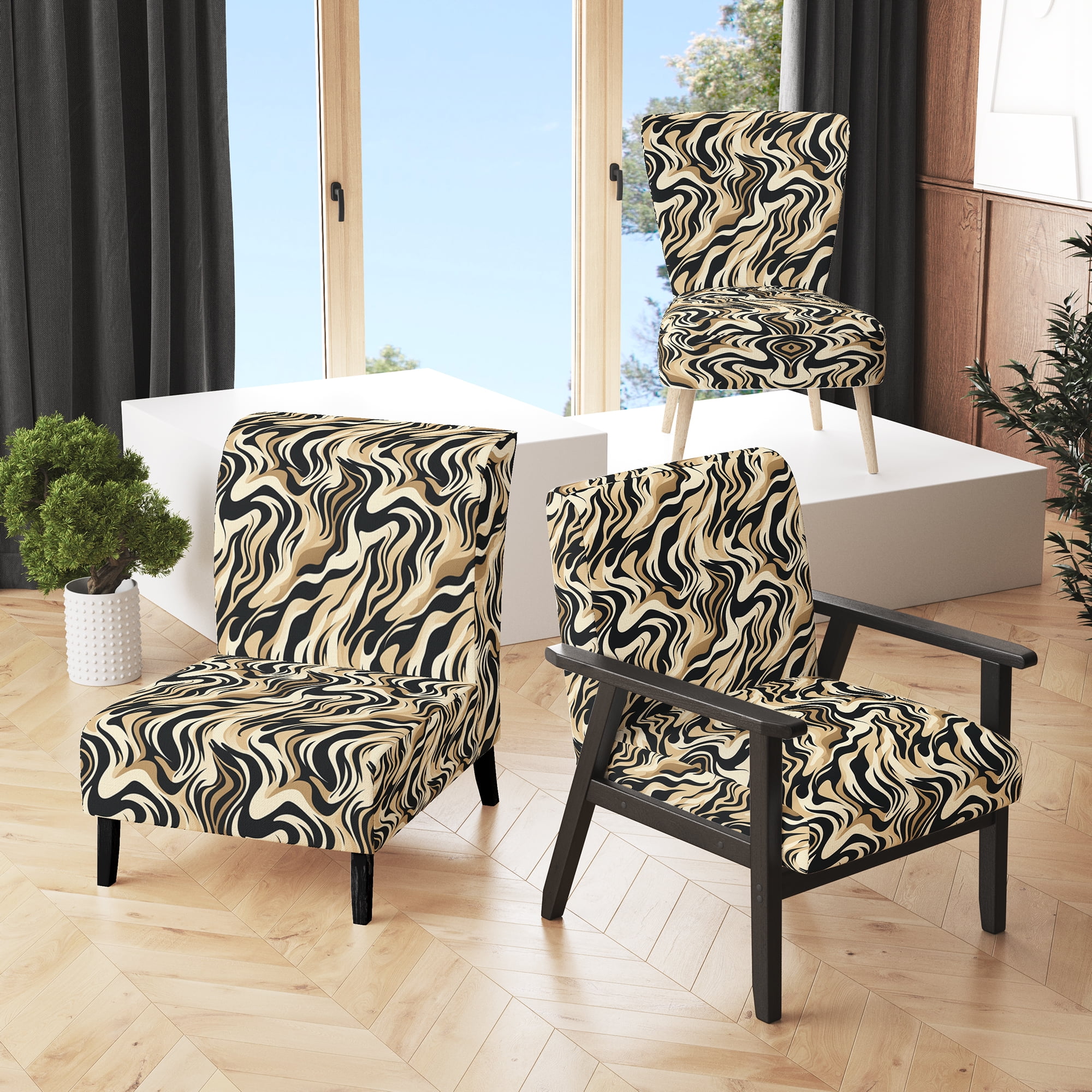 Zebra accent chair discount