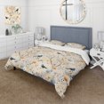 thumbnail image 1 of Designart "Zen Aviary Elegance" Blue Floral Bedding Covert Set - Cottage Bed Set With 2 Shams, 1 of 5