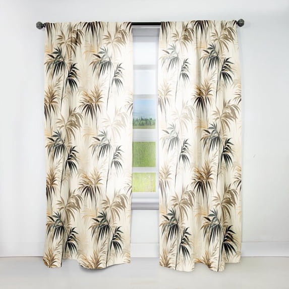 Designart "Zen Driftwood In The Tropics" Tropical Room Darkening Curtain Single Panel