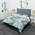 thumbnail image 1 of Designart "Zen Harmony In Light Green Marble" Marble Bedding Covert Set - Glam Bed Set With 2 Shams, 1 of 5
