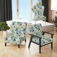 thumbnail image 1 of Designart "Zen-Like Elegance In Grey And White Florals" White Flower Upholstered Accent Chair - Cottage Arm Chair For Living Room, 1 of 1