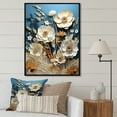 thumbnail image 1 of Designart "Zen-Like Flower Garden In Beige And Blue III" Plants Floater Framed Wall Decor, 1 of 5