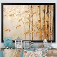 thumbnail image 1 of Designart "Zen Moment With Blue And Gold Bamboo" Bamboo Picture Framed Canvas Wall Art, 1 of 5