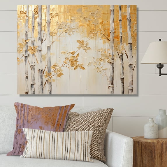 Designart "Zen Moment With Blue And Gold Bamboo I" Bamboo Wall Decor