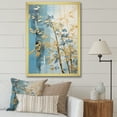 thumbnail image 1 of Designart "Zen Moment With Blue And Gold Bamboo III" Bamboo Picture Framed Wall Art Living Room, 1 of 5