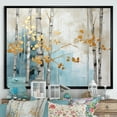 thumbnail image 1 of Designart "Zen Moment With Blue And Gold Bamboo VII" Bamboo Floater Framed Canvas Art Print, 1 of 5
