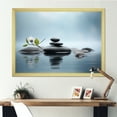 thumbnail image 1 of Designart "Zen Serenity Spiritual Stones in Blue II" Spiritual Framed Wall Art Decor - Global Blue Spiritual Stone Living Room Framed Canvas Art, 1 of 6