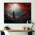 thumbnail image 1 of Designart "Zen Silence With Red And Grey In Japanese Art" Japan Floater Framed Canvas Prints, 1 of 5