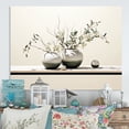 thumbnail image 1 of Designart "Zen Spa plans relaxing toiletries In Green and White"Toiletries Metal Wall Art Green Glam Office Room Wall Art, 1 of 6