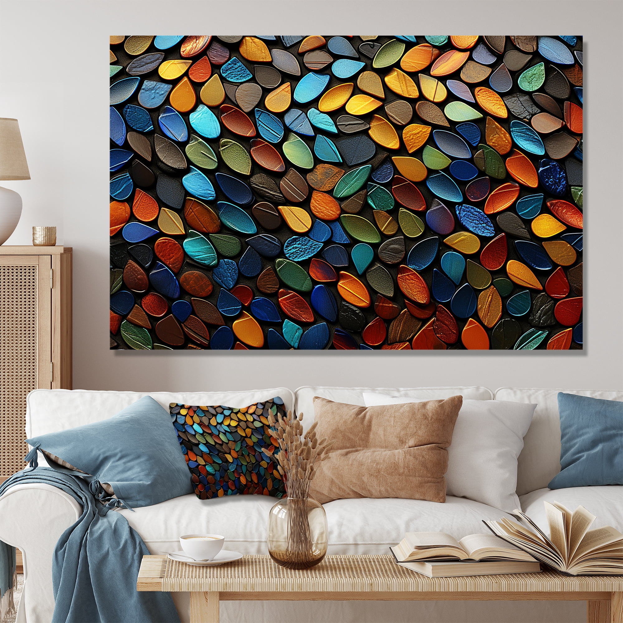 Designart "Zen Stones Inspired by Purple Sapphire I" Oversized ...