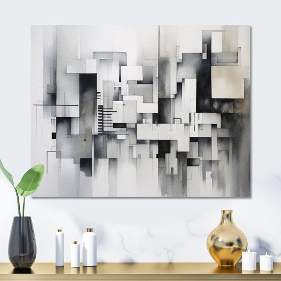 Designart "Zen in Grey Abstract II" Minimalism Metal Wall Art