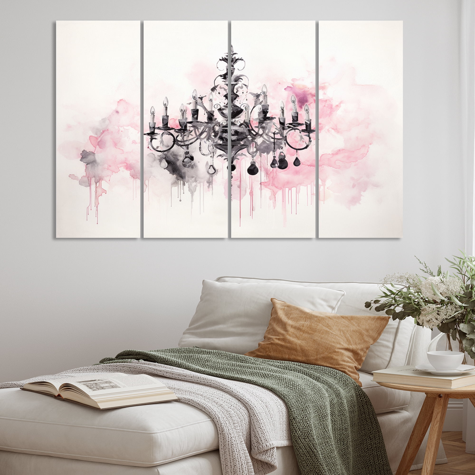 Designart "Zen in Sumi Inspired Chandeliers VII" Chandelier Wall Art ...