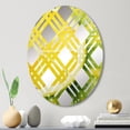thumbnail image 1 of Designart "Zesty Lemon Zenith I" Fruits Plaid Round Wall Mirror - Food & Beverage Oval Printed Decorative Mirror - Multiple Color Options, 1 of 5