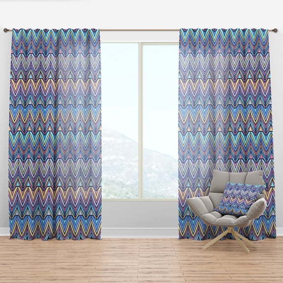 Designart 'Zig Zag Colorful Pattern' Modern & Contemporary Curtain Panel