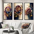 thumbnail image 1 of Designart "Zinnia Elegance in Night Shades I" Floral & Botanical Framed Wall Art Set Of 3 - Red Zinnias Frame Gallery Set For Office Decor, 1 of 6