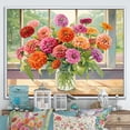 thumbnail image 1 of Designart "Zinnias In Farmhouse Still Life" Zinnias Floater Framed Canvas Prints, 1 of 1
