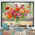 thumbnail image 1 of Designart "Zinnias In Farmhouse Still Life" Zinnias Floater Framed Canvas Prints, 1 of 5