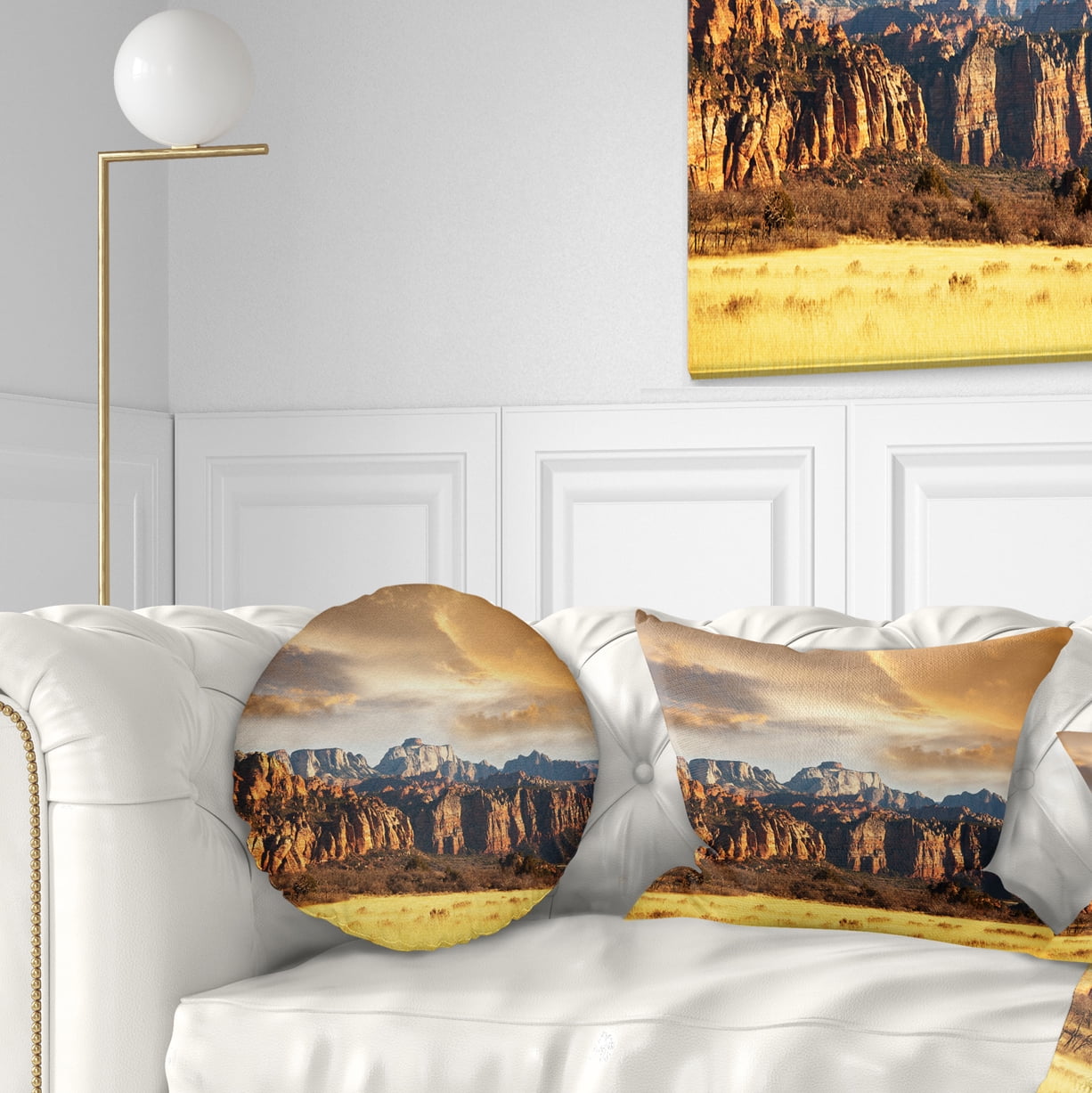 Designart Zion National Park Utah Usa - Landscape Printed Throw Pillow - 12x20