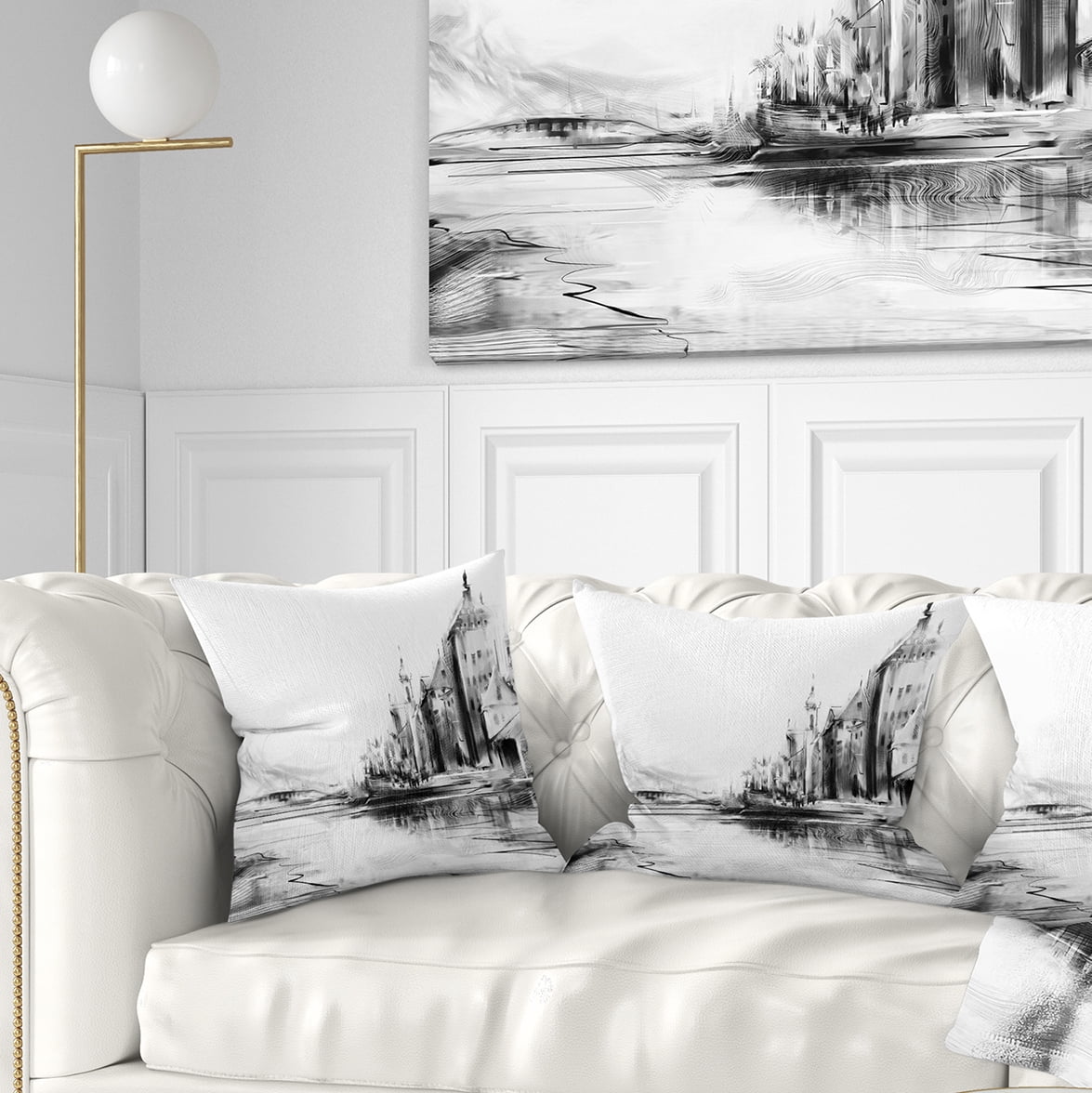 Designart Zurich in Afternoon Sunlight - Cityscape Throw Pillow - 16x16
