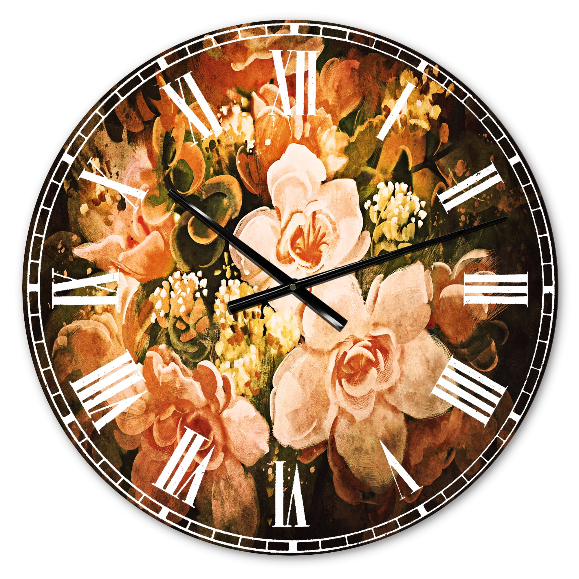 Designart 'bouquet of flowers' Traditional wall clock