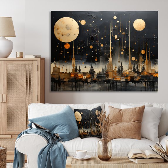 Designart "composition Constellations II" Abstract Collages Canvas Art Print
