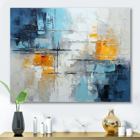 Designart "composition Frozen Snow III" Abstract Collages Wall Decor