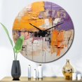thumbnail image 1 of Designart "composition Impressions III" Abstract Collages Oversized Wall Clock, 1 of 5