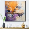 thumbnail image 1 of Designart "composition Impressions V" Abstract Collages Floater Framed Wall Art Living Room, 1 of 7