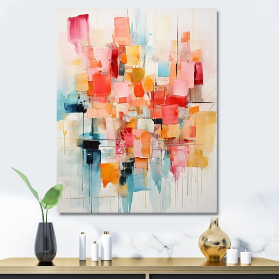 Designart "composition Rhythms I" Abstract Canvas Wall Art