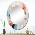 thumbnail image 1 of Designart "composition Rhythms II" Abstract Round Wall Mirror - Modern Oval Printed Decorative Oversized Mirror - Multiple Color Options, 1 of 4