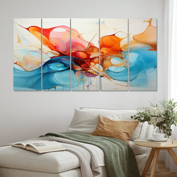 Designart "composition Symphony III" Abstract Collages Metal Art Print Set