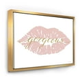 thumbnail image 1 of Designart ' fashion Glam Lips on Gold II ' Posh & Luxe Framed Canvas, 1 of 3