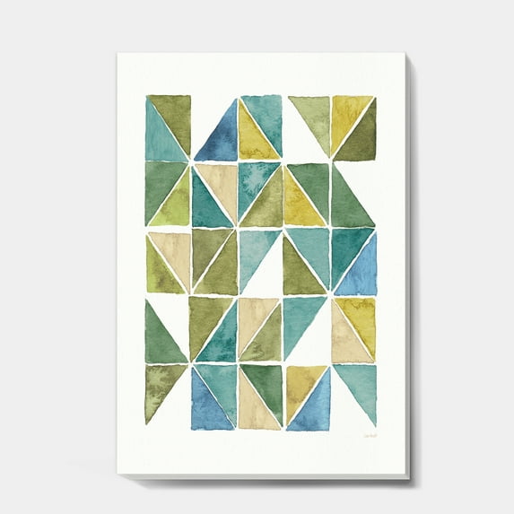 Designart 'geometric Green Triangle I' Modern & Transitional Canvas Artwork