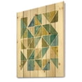 thumbnail image 1 of Designart 'geometric Green Triangle I' Modern & Transitional Print on Natural Pine Wood, 1 of 3