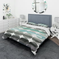 Designart 'geometric Neutral Glue Circles' Geometric Duvet Cover Set