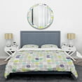 thumbnail image 1 of Designart 'geometric pattern with leaves' Mid-Century Modern Duvet Cover Set, 1 of 4