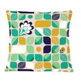 thumbnail image 1 of Designart geometric pattern with leaves and flowers' Mid-Century Modern Throw Pillow - 12x20, 1 of 2