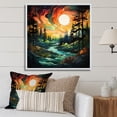 thumbnail image 1 of Designart "horizon Aurora Borealis Natures II" Aurora Borealis Floater Framed Wall Art Living Room, 1 of 7