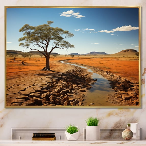 Designart "horizon Australia Outback Spectrum I" Landscapes Floater Framed Wall Decor