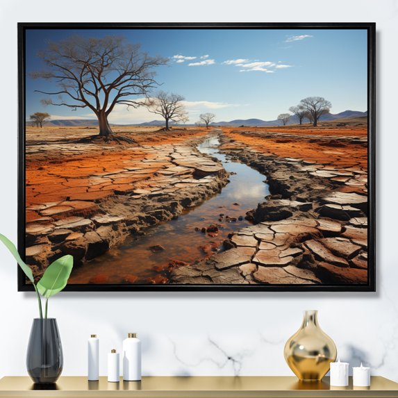 Designart "horizon Australia Outback Spectrum III" Landscapes Floater Framed Wall Art Print