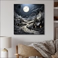 thumbnail image 1 of Designart "horizon Barn By Moonlight III" Countryside Canvas Wall Art, 1 of 5