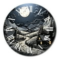 thumbnail image 1 of Designart "horizon Barn By Moonlight III" Countryside Oversized Wall Clock, 1 of 5