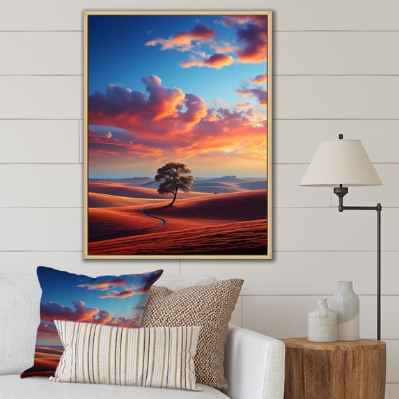 Designart "horizon Colorful Horizons II" Landscape & Nature Floater Framed Canvas Wall Art